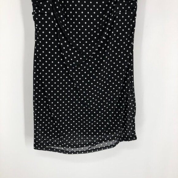 Le Chateau Black white Polka Dot short sleeve ruched NWT Dress Size XL - Picture 4 of 16